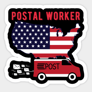 Patriotic postal worker American Flag Sticker